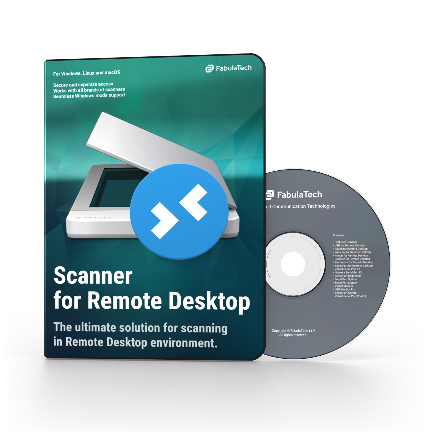 Scanner for Remote Desktop box and CD, printable (png 1500x1500)